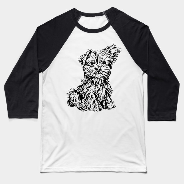 Cute Dog Drawing Baseball T-Shirt by valsymot